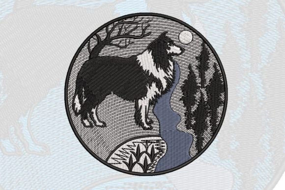 Collie Dog: A Timeless Embroidery Design for Meaningful Gifts