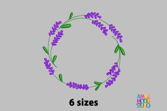 Floral Lavender Frame: Embroidery for Handmade Gifts