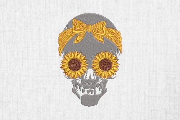 Hippie Sunflower Skull: Embroidery Design Review