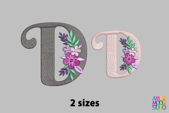 Letter D Floral Monogram