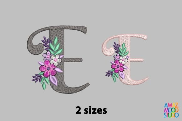 Letter E Floral Monogram