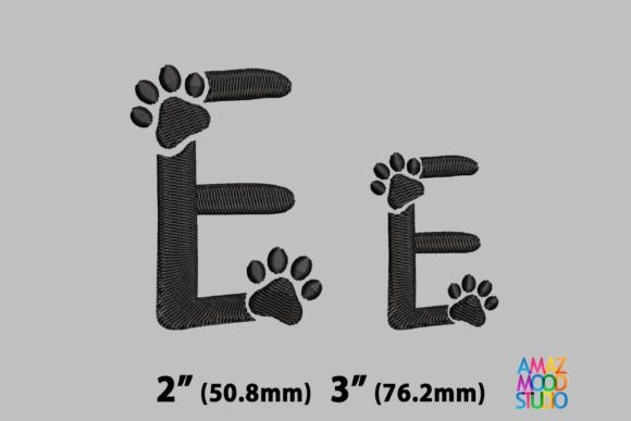 Letter E Paws Monogram Embroidery Design Review