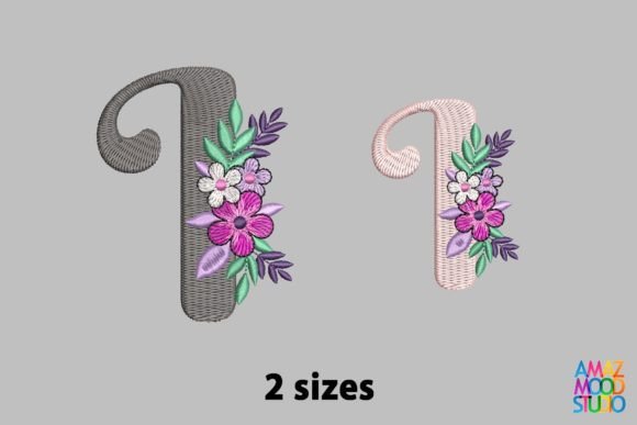 Letter I Floral Monogram