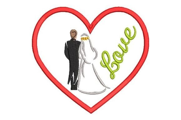 Wedding Couples in Heart Embroidery Design Review